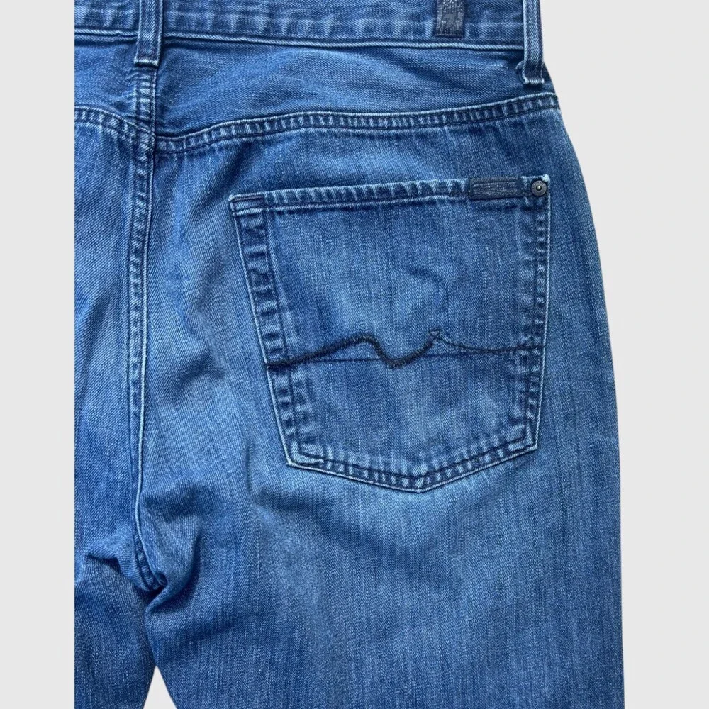 7 For All Mankind Austyn Relaxed Straight Leg Jeans Men's 36 Medium Blue Wash